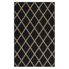 YiYan1 Alfombras Traditional 5x7 Non-Skid Non-Slip Low Profile Pile Rubber  Backing Indoor Area Rugs Navy Blue, 5' x 7