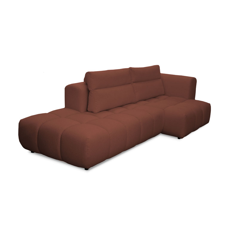4 Seater Sofa & Chaise, Red, Right Hand Facing