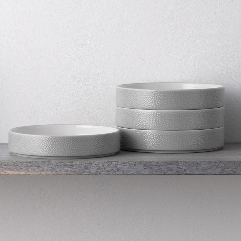 Noritake Colortex Stone Stax Deep Plates, 7 1/2", 12 Oz., Gray