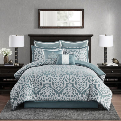 / Édredon très grand / argenté - Classique, rembourrage, lavable à la machine, literie 1 et 2 taies décoratives / argent, tissage texturé élégant, jupe de lit coussins décoratifs