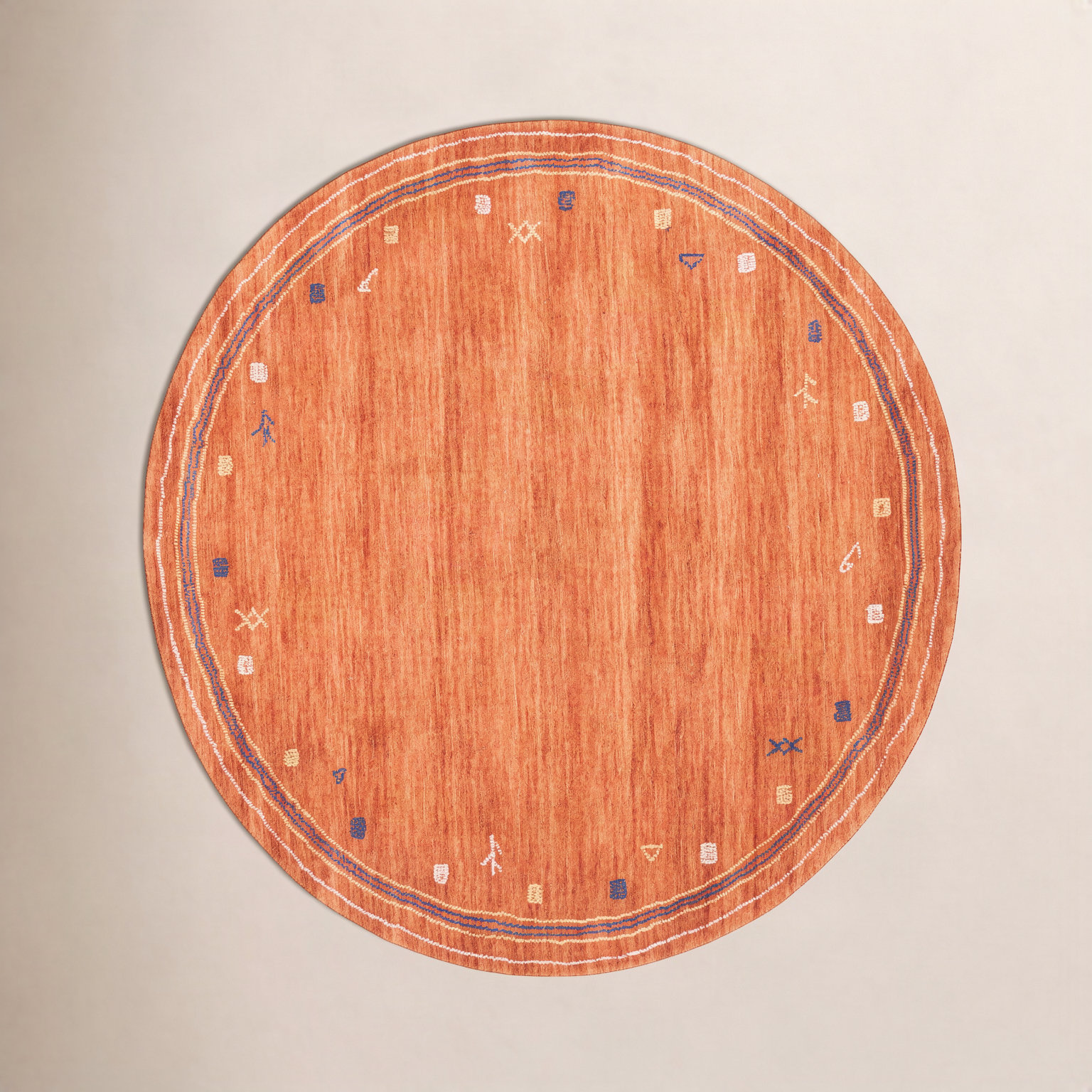 Danette Rust Hand-Loomed Wool Rug, Round 10'
