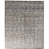 Handmade Cotton and Silk Abstract Area Rug