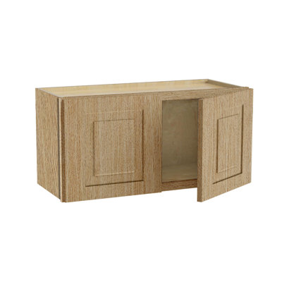 Gallery Express Briar Plywood Assembled 30 in W X 12 in D X 15 in H Wall Bridge Kitchen Cabinet with Soft Close in Straw