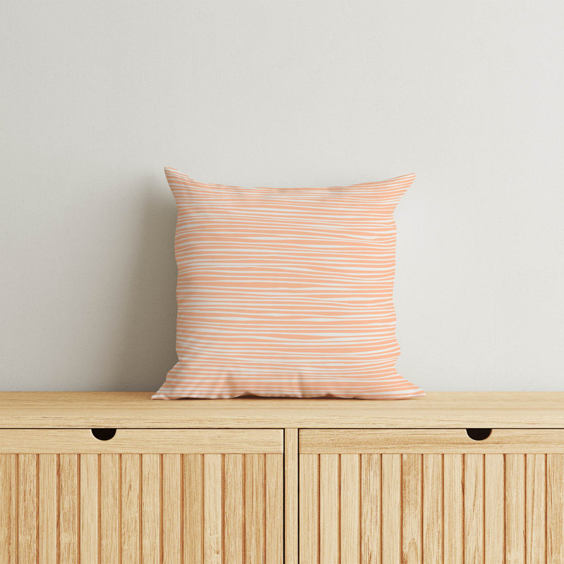 Coussin Thick N Thin, Pêche / orange, H 16 po x l 16 po