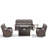 5-Piece Outdoor Wicker Patio Night Fire Pit Table Set With Coffee Table-433753174-433753175