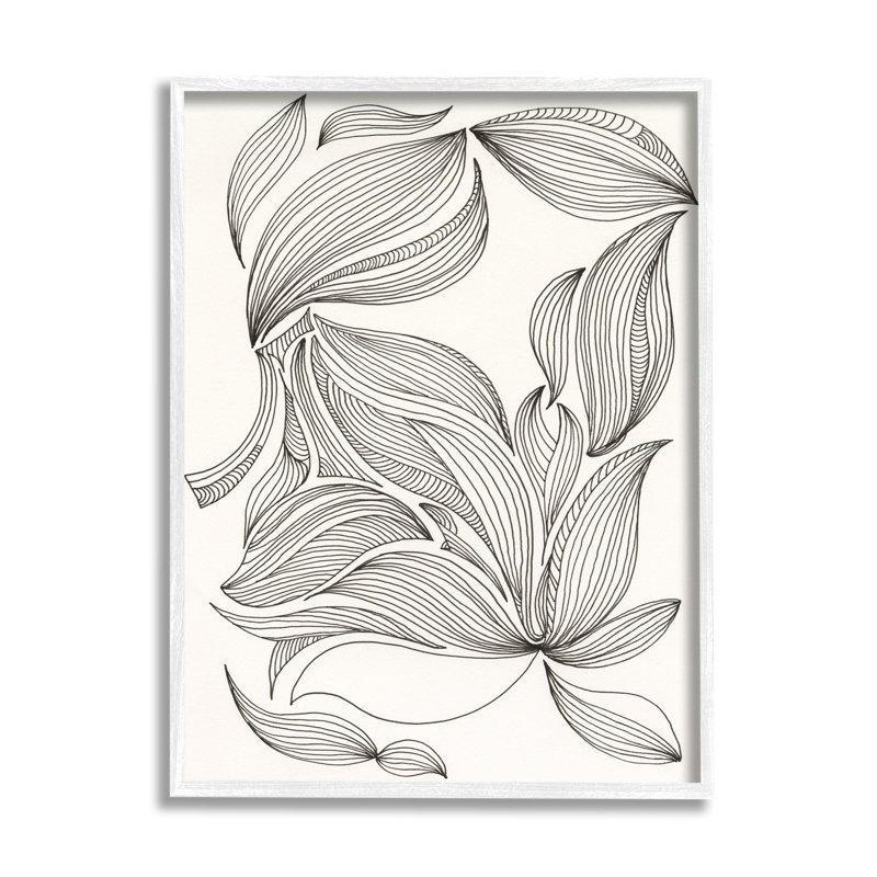 «Abstract Striped Floral Petals» par Regina Moore, reproduction d'art sur bois, H 20 po x l 16 po x P 1,5 po