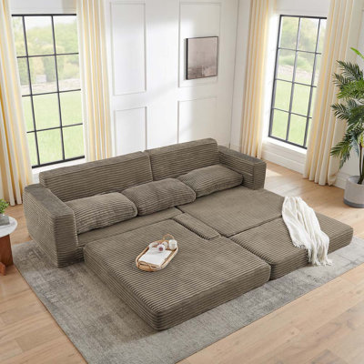 Canapé modulaire en velours côtelé Corduroy