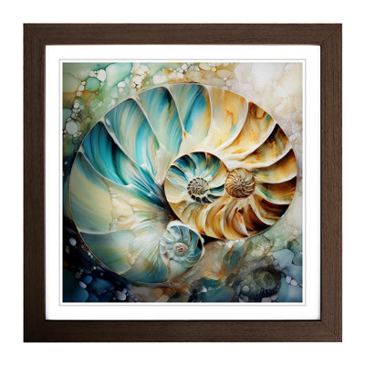 Seashell Abstract - Single Picture Frame Print on Wood
