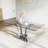 Glass Top Metal Base Dining Table With 4 Velvet Dining Chairs,5 - Piece Pedestal Dining Set-106913220-106913215