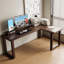 Bureau d'écriture en L noir en bois massif-118312054-118312062-118312066