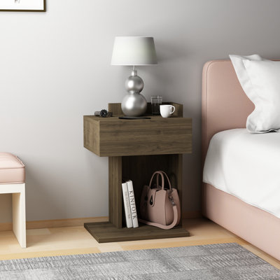 Rauha 41cm W Particle Board Bedside Table