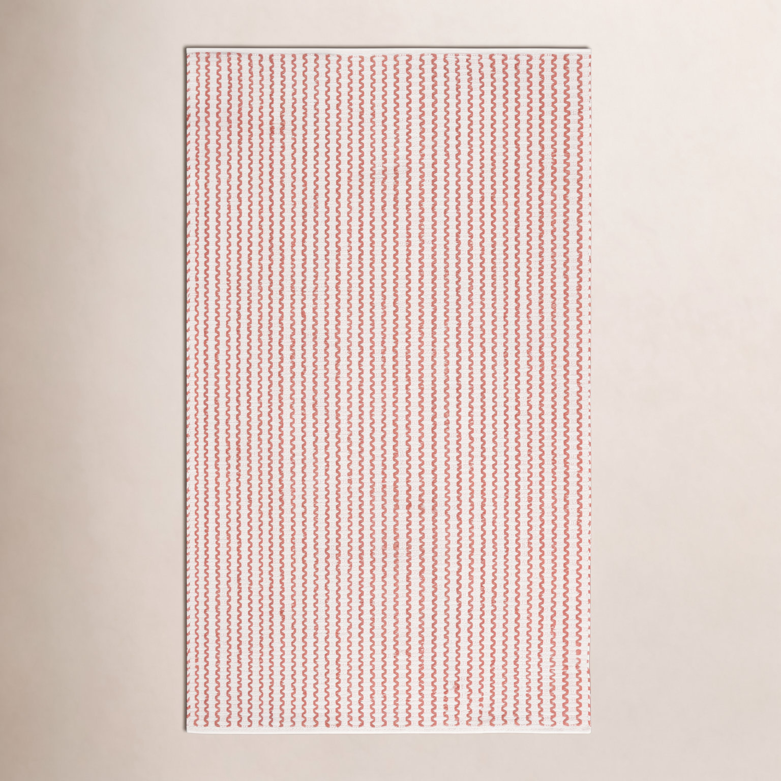 Hand-Woven Chevron Cotton Rug, Rectangle 8' x 10'