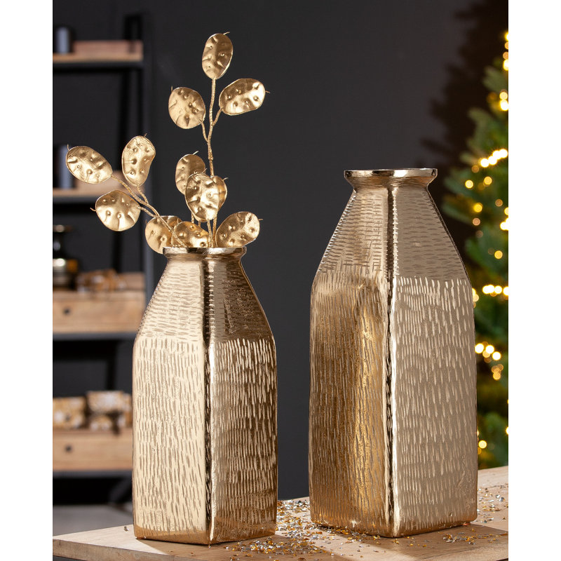 Attar Handmade Aluminum Table Vase, 38cm H x 13cm W x 13cm D