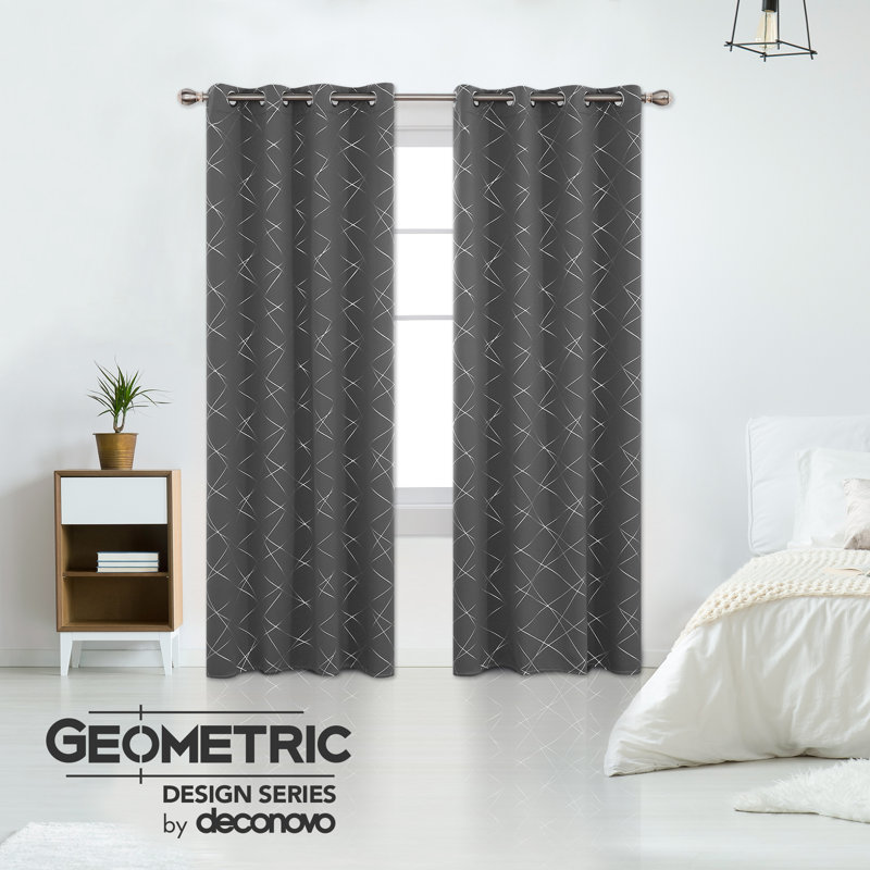 Room Darkening Curtain Pair, 52" W x 54" L, Dark Gray