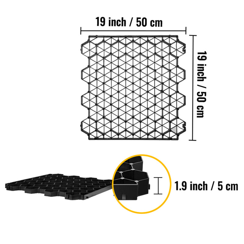 Plateforme verrouillable 19 L x 19 W, Noir