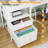 61" Desk With LED Light & Power Outlets, Reversible Computer Table With File Cabinet & Drawer, White Gaming Desk Writing Table With Dual Monitor Stand, For Home/Office-414579643