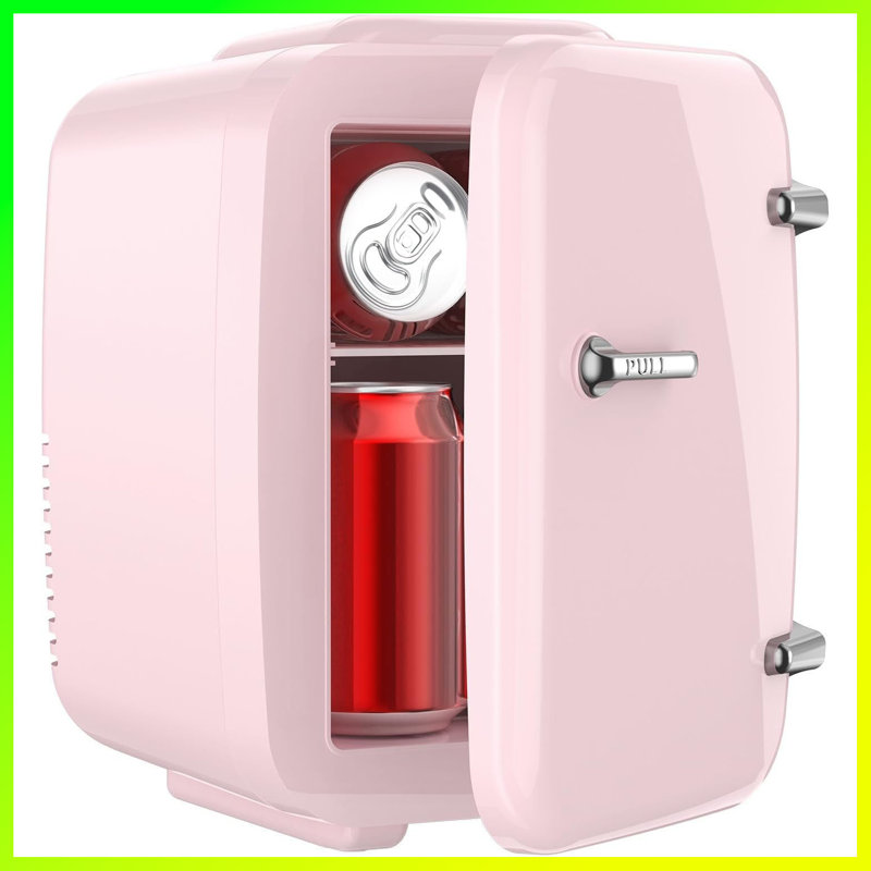 4L/6-Can Mini Fridge – Compact Thermoelectric Cooler & Warmer For Skincare, Bedroom, Office, Dorm, Or Car | 110V AC/12V DC Portable Cooling