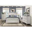 Lit double à finition blanche, meubles de chambre à coucher en bois avec tête de lit et rails, sommier à ressorts en demande, requis-2101443295