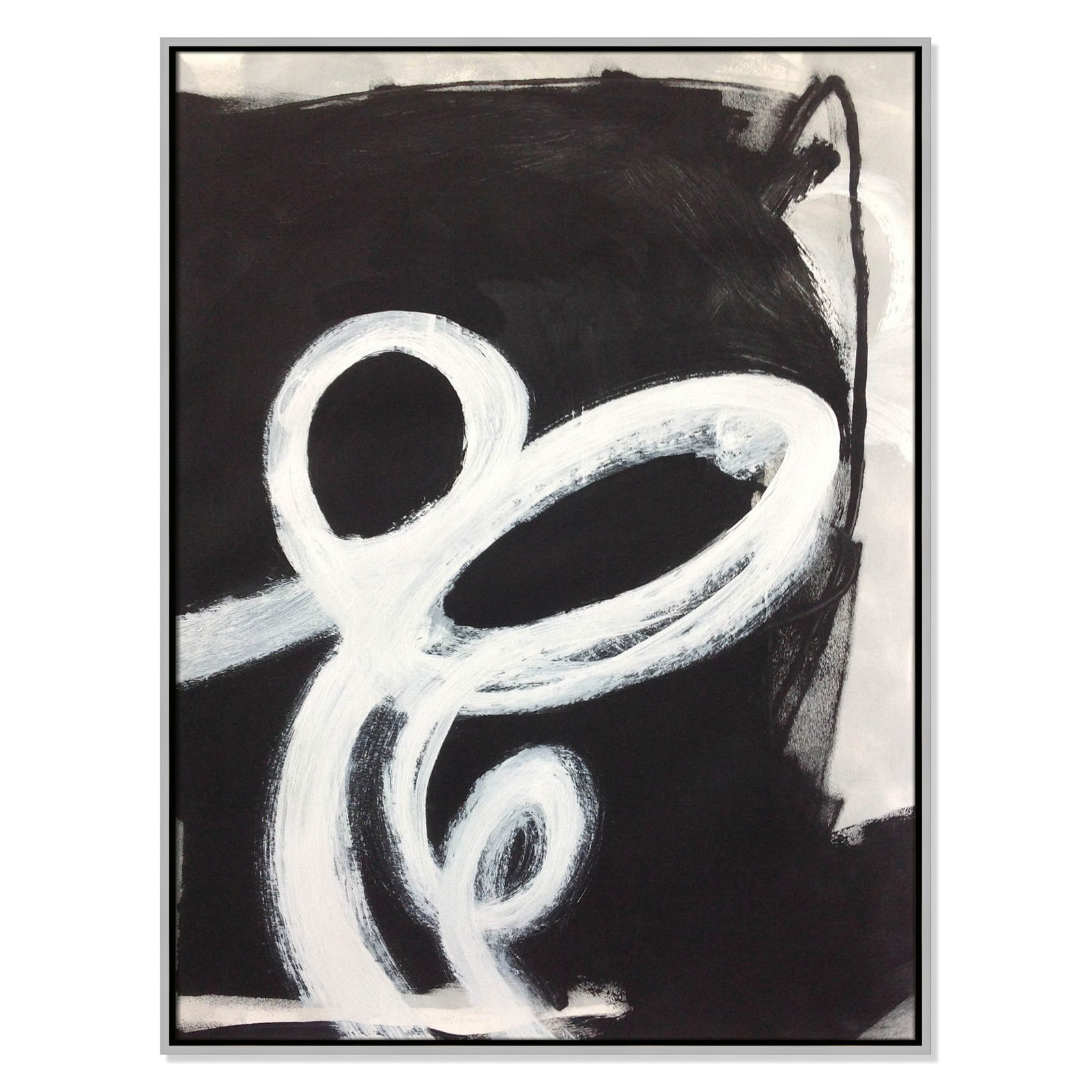 Ansonia Swirly Swirls II Print by , No Mat, Silver Floater Framed, 41.5" H x 31.5" W x 2" D
