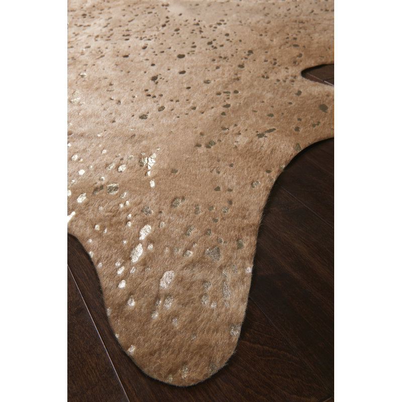 Terrazas Power Loom Tan/Gold Rug, Rectangle 5' X 6'6"