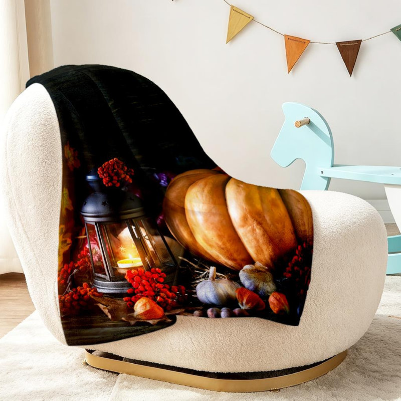 Jeté en molleton jaune ultra doux en flanelle, imprimé en bois avec légumes, Jeté 30 po x 40 po
