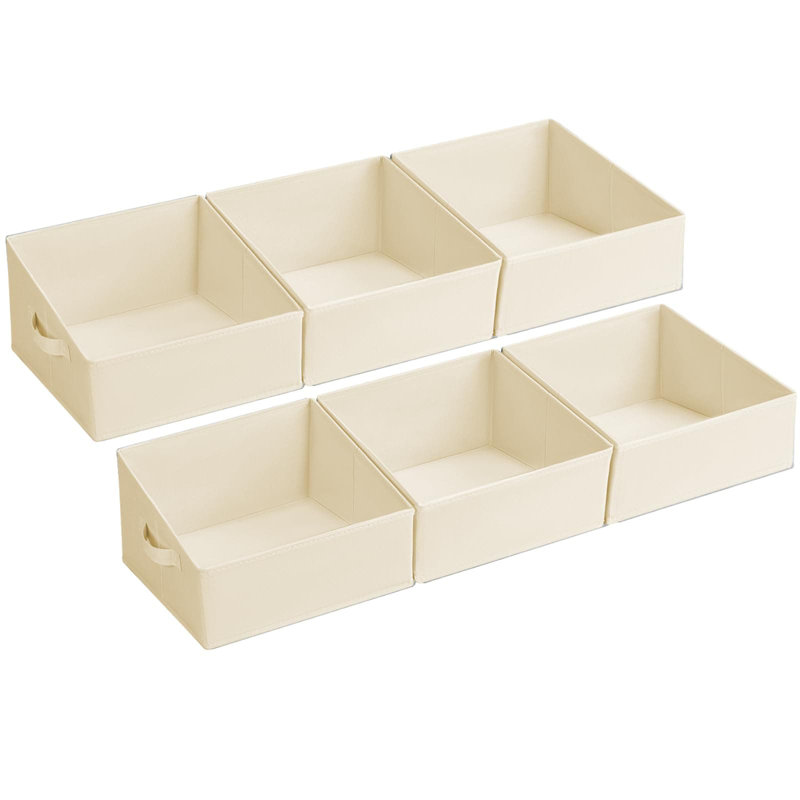 Fabric Storage Bins For Closet Organization - 6 Pack Trapezoid Closet Organizer Baskets With Handles, Foldable Shelf Bins For Clothes, Toys, Towels, And Home Essentials