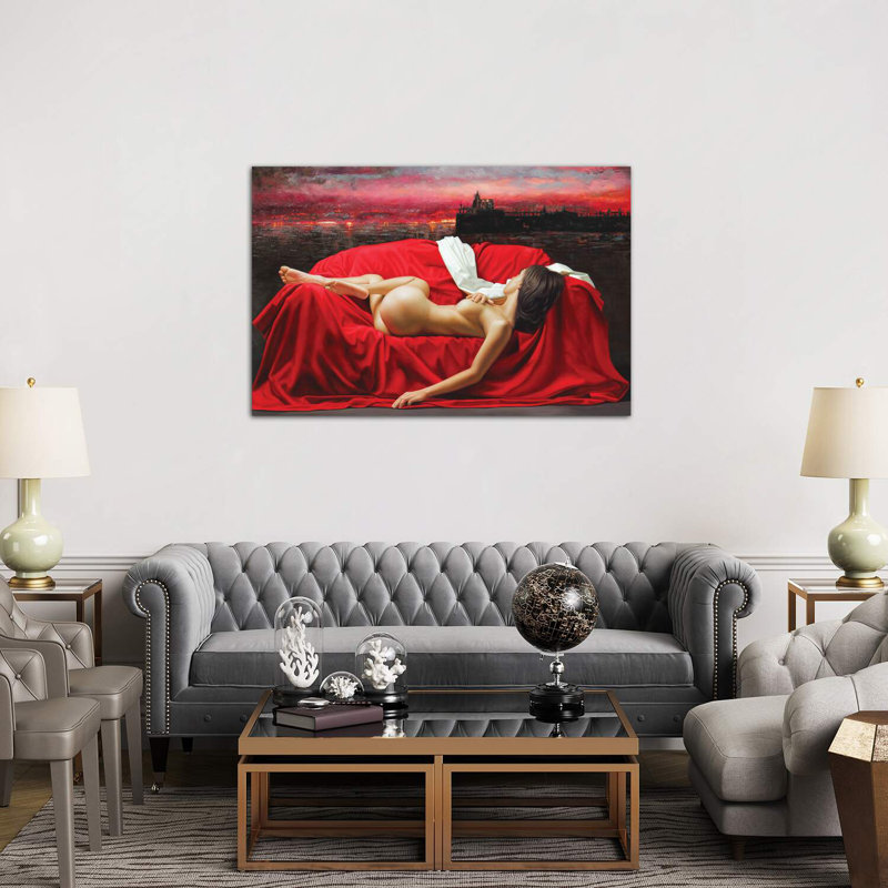 «Red Sky» - impression, H 40 po x l 60 po x 1,5 po, Toile tendue