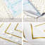 Heroad Peel And Stick Geometric Wallpaper, Gold And White Self-Adhesive Vinyl For Walls And Surfaces, 17.3" X 196"