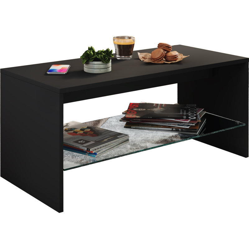Cloree Coffee Table with Storage, Oak Wood