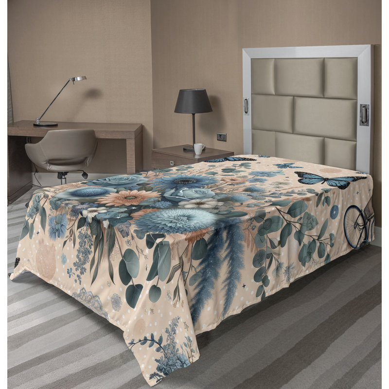 Polyester Floral Flat Sheet, Twin XL Flat Sheet