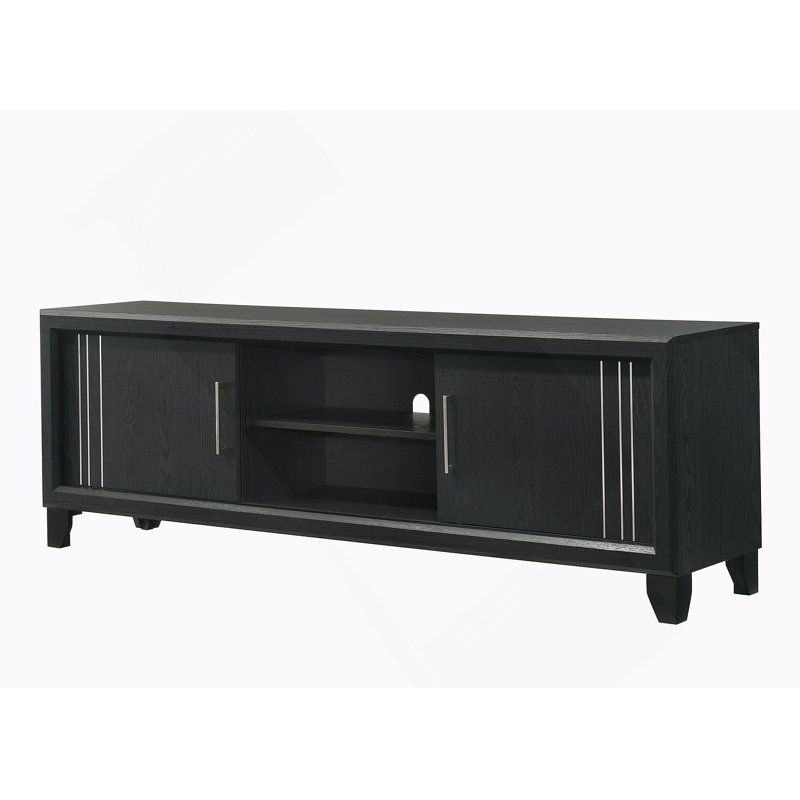 Meuble télé 1 pièce Contemporary, Gris anthracite