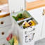 Vertical Waste Bin With Dual Compartments & Pedal – Dry & Wet Trash Separator With Wheels – Slim, Durable Recycling Container For Compact Kitchens, Homes & Workspaces-117186081