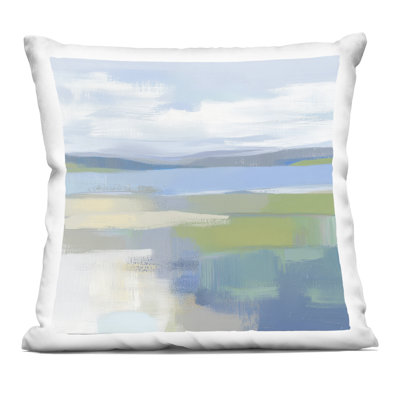 Quiet Cove Seascape Decorative Printed Throw Pillow design by Mona Grace