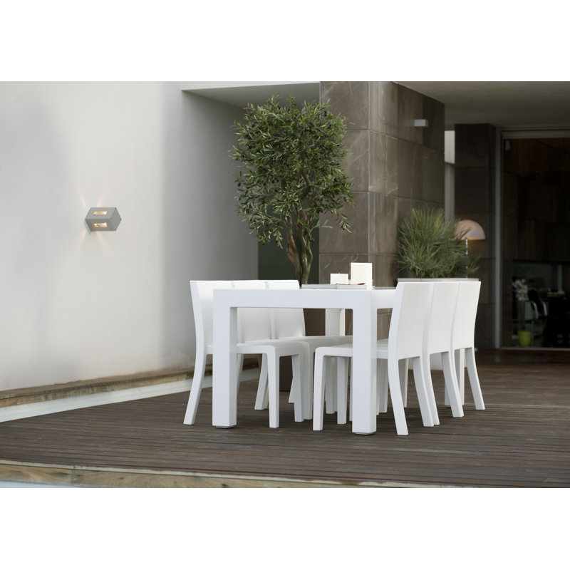 Jut Plastic/Resin Dining Table, White, 180x90x75