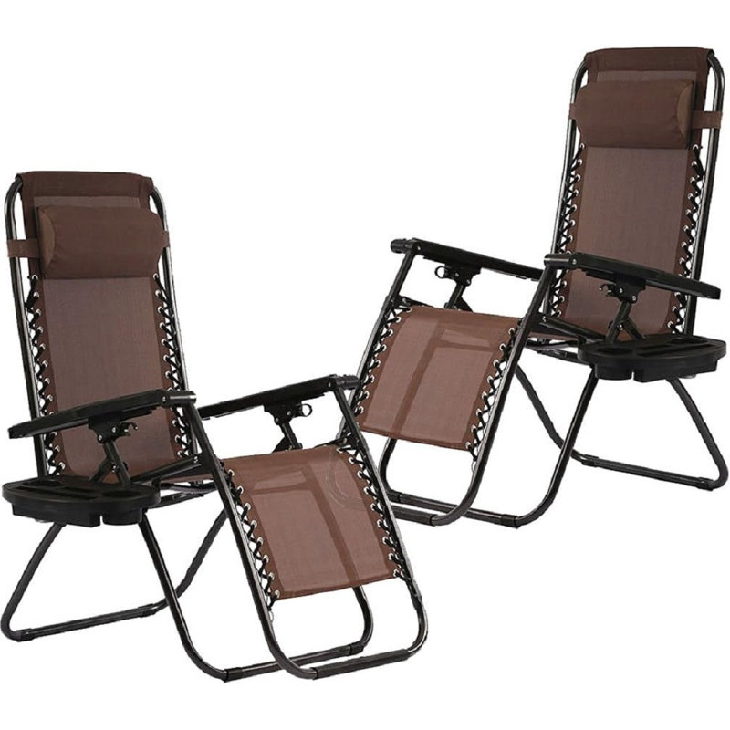 Chaise inclinable zéro gravité avec coussin Maxine, Brun