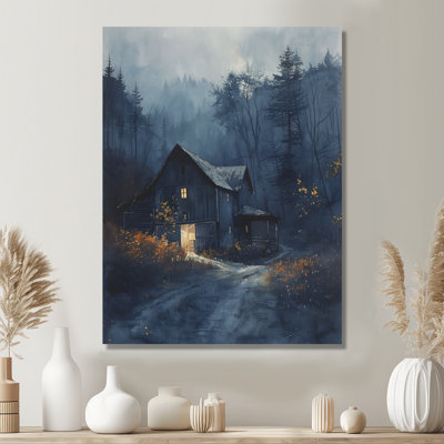 'Blue Mystic Winter Barn In The Dark III - Barn Wall Art