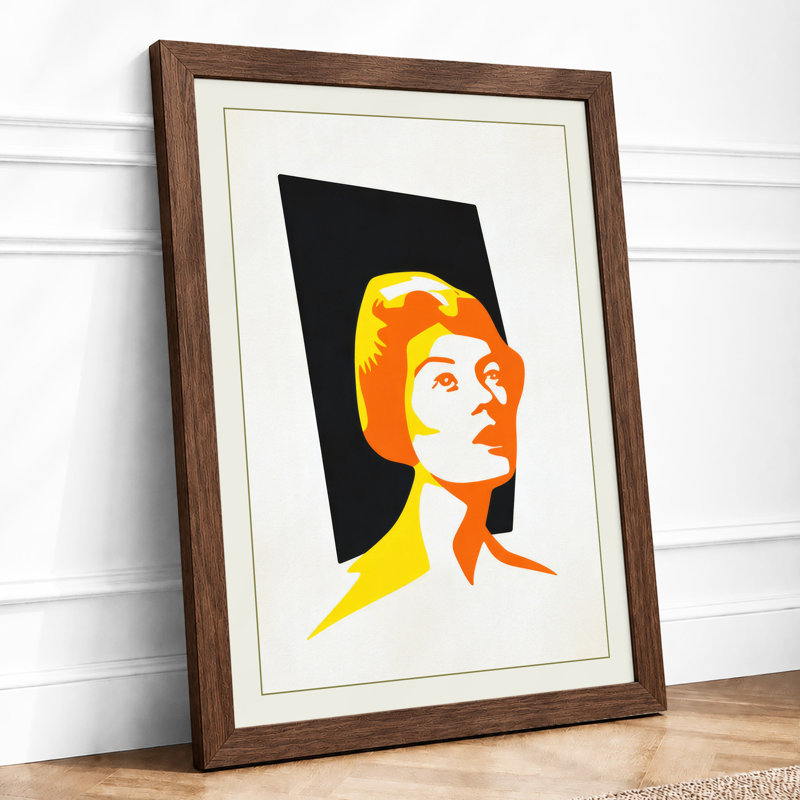 Bold Portrait Frame Art Deco - Framed Print, A2 - 59.4 x 42.0 cm, Walnut