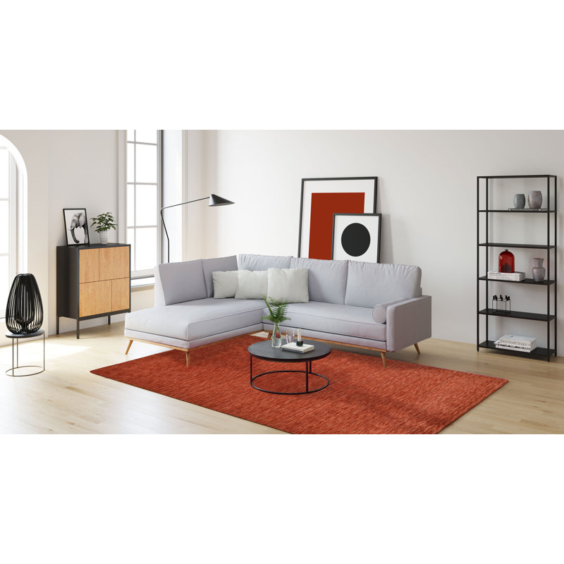 Rectangular Uniform Color Wool Hand Woven Area Rug, Rectangle 60cm x 90cm