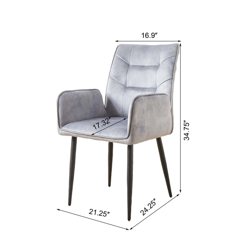 Ensemble de chaises de salle à manger 2 pièces Modern, Gris