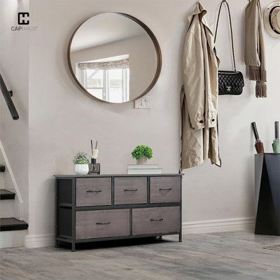 Tour de rangement à tiroirs avec bacs en tissu, rangement pour la lessive, unité de tri, commode, organisateur avec plateau de tableau P2 et bacs en tissu, unité de rangement polyvalente, couloir, bureau