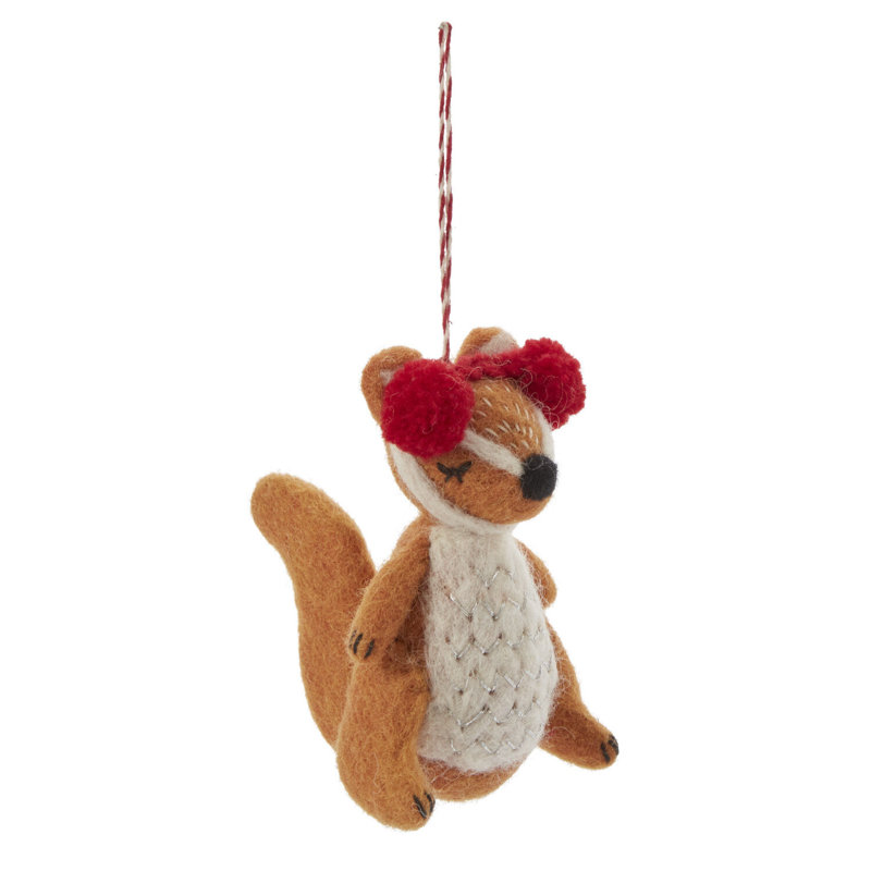 4'' Natural Fibers Animals Hanging Figurine Ornament