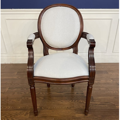 Louis XVI 21'' H Cotton Upholstered Armchair