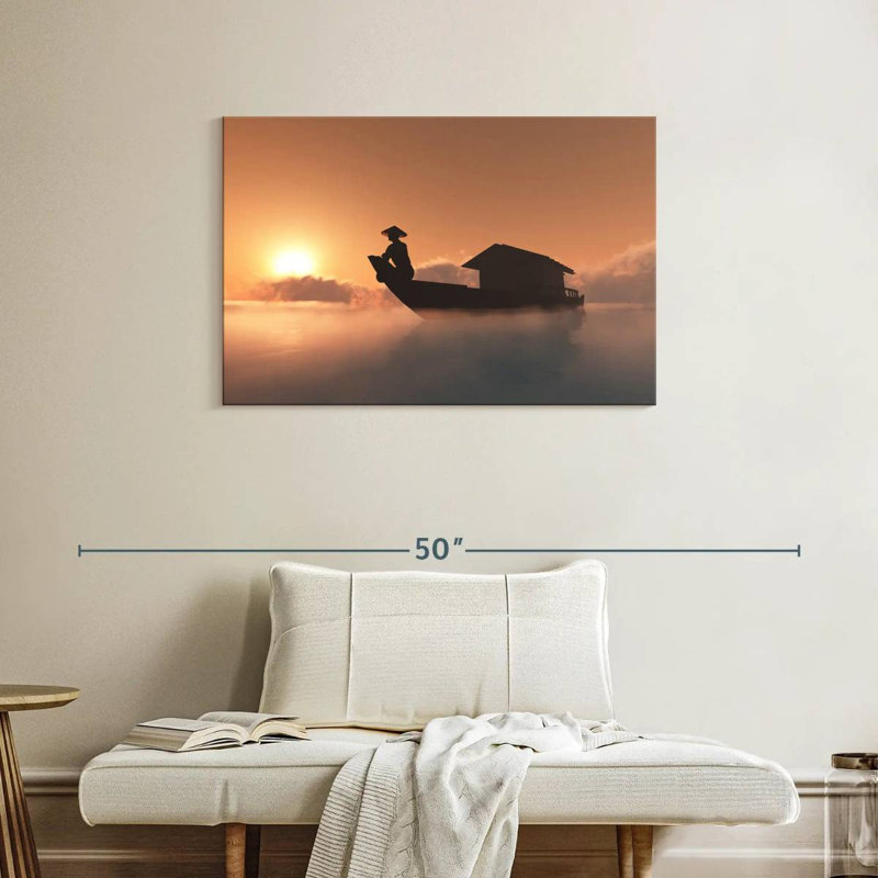 Senne Foggy Sea Fishing, 24" H x 36" W