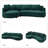 122" Modern Curved Sofa Couch with Chaise,Upholstery Corduroy Sectional Sofa-2054427452-2054427455