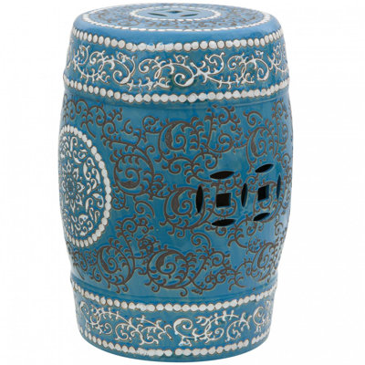 Medallion Porcelain Garden Stool