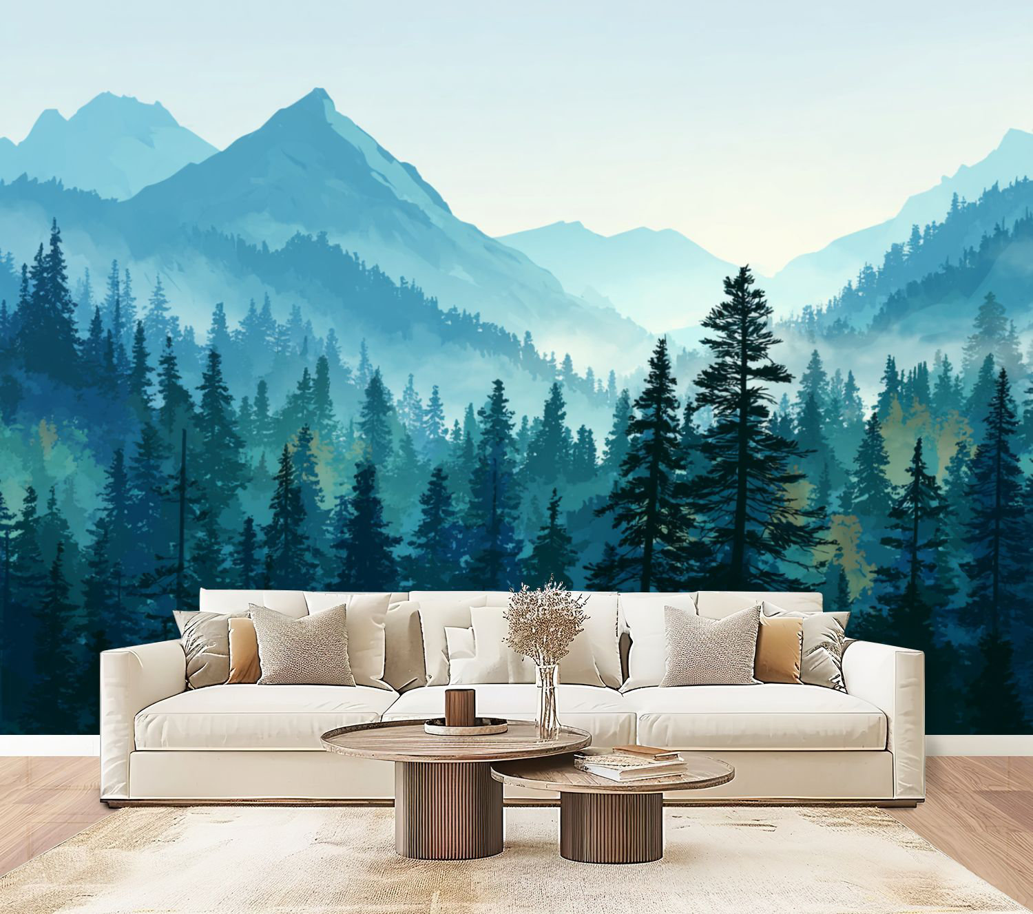 Red Barrel Studio Peel and Stick Wallpaper Ethereal Forest Scene Mist ...