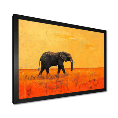 Coucher de soleil éléphant dans le désert doré II - éléphant, art mural