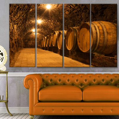 " Oak Barrels In The Tunnel " 4 - Pieces