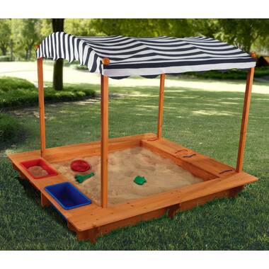 Vivohome 41.7'' x 47'' Solid Wood Square Sandbox with Cover