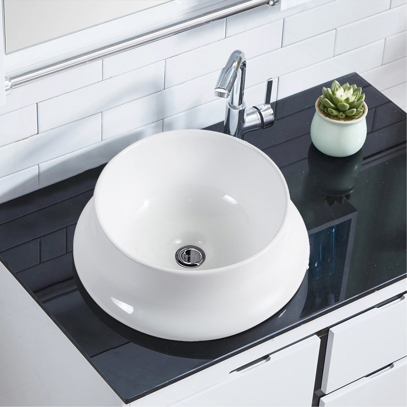 Lavabo de salle de bain vasque en céramique blanche